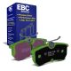 EBC Brakes DP21218 Greenstuff rear brake pads for Ford Fiesta ST mk6/mk7 and Focus ST mk1. Green pads displayed with product packaging
