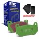 EBC Brakes DP21377 Greenstuff brake pads for Lotus Elise/Exige and Holden Commodore with AP Racing calipers. Green pads displayed with product packaging