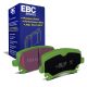 EBC Brakes DP21518 Greenstuff rear brake pads for Volkswagen Golf GTI mk5/mk6 and Golf R32 mk5. Green pads displayed with product packaging