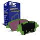EBC Brakes DP22149 Greenstuff front brake pads for Ford Fiesta ST mk7 and Fiesta mk8. Green pads displayed with product packaging
