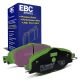 EBC Brakes DP22150 Greenstuff front brake pads for Volkswagen Golf GTI mk7 Golf mk8 and Audi A3 8V/8Y. Green pads displayed with product packaging
