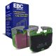 EBC Brakes DP22302 Greenstuff front brake pads for BMW M340i G20 5 Series G30 and X5 G05. Green pads displayed with product packaging