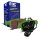 EBC Brakes DP22438 Greenstuff rear brake pads for Audi S3/RS3 8Y Volkswagen Golf GTI mk8 and Golf R mk8. Green pads displayed with product packaging
