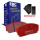 EBC Brakes DP3002C Redstuff front brake pads for AC Cobra and AP Racing calipers. Red pads displayed with product packaging
