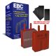 EBC Brakes DP3120C Redstuff brake pads for Jaguar E Type and Dunlop calipers. Red pads displayed with product packaging