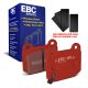EBC Brakes DP31537C Redstuff rear brake pads for Subaru Impreza WRX STI and Toyota GT86 with Brembo calipers. Red pads displayed with product packaging
