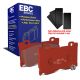 EBC Brakes DP31823C Redstuff front brake pads for Nissan 370Z and Infiniti G37/Q60 with Akebono calipers. Red pads displayed with product packaging