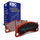 EBC Brakes DP32206C Redstuff front brake pads for Porsche Cayman GT4 and 911 Turbo/GT3 991/992. Red pads displayed with product packaging