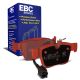 EBC Brakes DP32315C Redstuff rear brake pads for Alfa Romeo Giulia Stelvio and Maserati Ghibli M157. Red pads displayed with product packaging