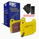 EBC Brakes DP41537R Yellowstuff rear brake pads for Subaru Impreza WRX STI and Toyota GT86 with Brembo calipers. Yellow pads displayed with product packaging