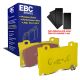EBC Brakes DP41823R Yellowstuff front brake pads for Nissan 370Z and Infiniti G37/Q60 with Akebono calipers. Yellow pads displayed with product packaging