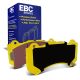 EBC Brakes DP41853R Yellowstuff front brake pads for Dodge Hellcat and Jeep Grand Cherokee with Brembo calipers. Yellow pads displayed with product packaging