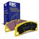 EBC Brakes DP42206R Yellowstuff front brake pads for Porsche Cayman GT4 and 911 Turbo/GT3 991/992. Yellow pads displayed with product packaging