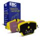 EBC Brakes DP42245R Yellowstuff front brake pads for BMW 3 Series G20 and Mini Cooper S F55/F56. Yellow pads displayed with product packaging