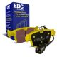 EBC Brakes DP42438R Yellowstuff rear brake pads for Audi S3/RS3 8Y Volkswagen Golf GTI mk8 and Golf R mk8. Yellow pads displayed with product packaging