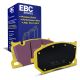 EBC Brakes DP42492R Yellowstuff front brake pads for Audi RS6 C8 RS7 4G9 and RSQ8. Yellow pads displayed with product packaging