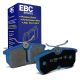 EBC Brakes DP51218B Bluestuff rear brake pads for Ford Fiesta ST mk6/mk7 and Focus ST mk1. Blue pads displayed with product packaging