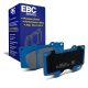 EBC Brakes DP51657NDX Bluestuff front brake pads for Mitsubishi Pajero and Toyota Landcruiser/Hilux. Blue pads displayed with product packaging