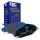 EBC Brakes DP52150NDX Bluestuff front brake pads for Volkswagen Golf GTI mk7 Golf mk8 and Audi A3 8V/8Y. Blue pads displayed with product packaging
