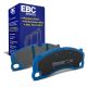 EBC Brakes DP52206NDX Bluestuff front brake pads for Porsche Cayman GT4 and 911 Turbo/GT3 991/992. Blue pads displayed with product packaging