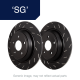 EBC Brakes SG slotted brake rotors with groove profile to match SG2F 2pc floating front discs