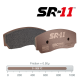 EBC Brakes SR11 brake pads showing friction surface copper coated backplate 0.5 mu friction rating and 0–925 deg C operating temperature range