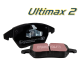 EBC Brakes Ultimax brake pads with friction surface coating and backplate shim with clip