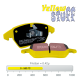 EBC Brakes Yellowstuff brake pads showing friction surface coating backplate shim with clip 0.42 mu friction rating and 0–550 deg C operating temperature range